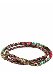 Mey & Edlich Mey & Edlich Herren Buffet-Armband Braun Baumwolle, Tigerauge, Jaspis, Messing (vergoldet), Zinn (vergoldet)