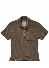 OAS Herren Velours-Polo Girona Braun 80 % Baumwolle, 20 % Polyester
