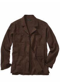 Mey & Edlich Mey & Edlich Herren Guayabera-Overshirt Braun 100 % Leinen
