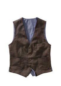 Mey & Edlich Mey & Edlich Herren Pfeif-drauf-Weste Braun 100 % Leinen