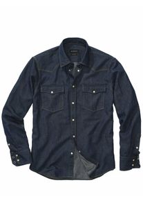 Mey & Edlich Mey & Edlich Herren Rohes Westernhemd Blau 65 % Baumwolle, 35 % Leinen