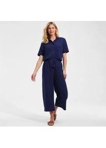 LANDS' END 7/8-Schlupfhose aus Musselin, Damen,  Blau, Baumwolle, by Lands' End