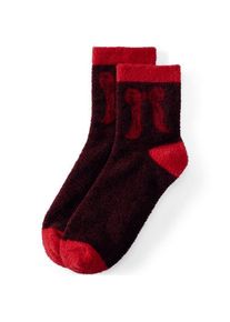 LANDS' END Flauschige Weihnachtssocken, Damen,  Rot, by Lands' End