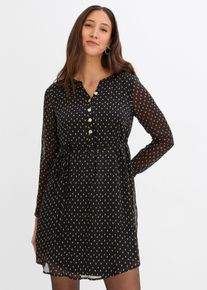 bonprix 2-in-1 Umstands- und Stillkleid aus Chiffon, schwarz, Gr.50, Elegantes Blusenkleid f&uuml;r die Schwangerschaft und danach