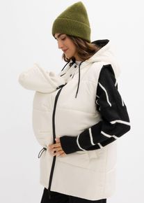 bonprix 4-in-1 gef&uuml;tterte Umstandsweste zum Wenden mit Trageeinsatz, beige, Gr.50, warme Steppweste mit zwei Eins&auml;tzen f&uuml;r die Schangerschaft und danach