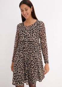 bonprix 2-in-1 Umstands- und Stillkleid mit Leoprint, braun, Gr.40/42 (M), Modisches Umstandskleid f&uuml;r die Schwangerschaft und danach