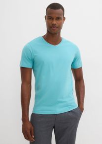 bonprix T-Shirt mit V-Ausschnitt (5er Pack), gr&uuml;n, Gr.52/54 (L), Praktische Basic T-Shirt Packung, aus 100% Baumwolle
