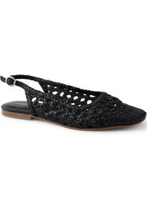 LANDS' END Slingback-Sandalen, Damen,  Schwarz, Leder, by Lands' End