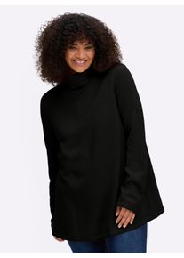 sheego Gro&szlig;e Gr&ouml;&szlig;en Rollkragenpullover in A-Linie, schwarz, Gr&ouml;&szlig;e 56/58 - Damen