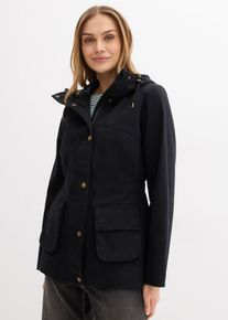 bonprix wasserabweisende Jacke mit Karo-Futter, schwarz, Gr.50, leichte Jacke mit kariertem Futter, 97% Baumwolle