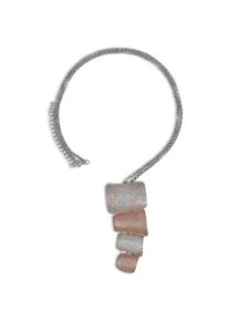 Steuer Modeschmuck Anh&auml;nger mit Kette Moderner Metallanh&auml;nger an Longkette