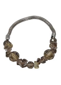 Steuer Modeschmuck Armband Stretch silberfarben mit Rauchquarz