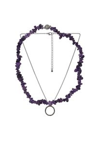 Steuer Modeschmuck Collier Set Amethyst-Splitterkette und Kette mit Anh&auml;nger