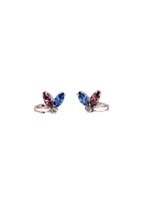 LEIS Ohrstecker 925 Sterling Silber rhodiniert Gl&auml;nzend Blume Zirkonia bunt