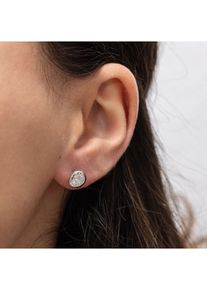 ZEEme Basic Ohrringe Silber 925 rhodiniert mit wei&szlig;en Zirkonia-Steinen