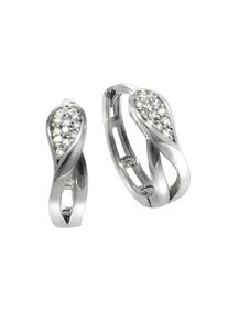ZEEme Basic Ohrringe Silber 925 rhodiniert mit 24x Zirkonia wei&szlig;