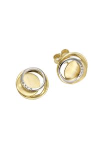 OROLINO Ohrringe Gold 585 zweifarbig mit 6 Brillanten zus. 0,02ct.
