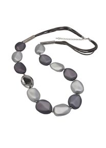 Steuer Modeschmuck Kette Velour Glasstein dunkelgrau