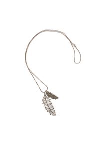Steuer Modeschmuck Kette Metall Gl&auml;nzend 76cm Glasstein grau
