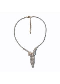 Steuer Modeschmuck Collierkette Strasscollier goldfarben