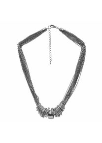 Steuer Modeschmuck Kette mehrreihig mit Ringen teilweise mit Glassteinen