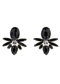 Steuer Modeschmuck Ohrstecker Ohrstecker mit Glassteinen schwarz/gold