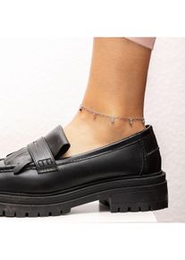 ZEEme Basic Fu&szlig;kette Silber 925 rhodiniert mit bunten Kristallen