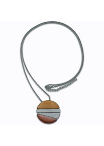 Steuer Modeschmuck Anh&auml;nger mit Kette Moderner Metallanh&auml;nger an Longkette, tricolor