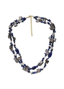 Steuer Modeschmuck Collier Collier 2-reihig Sodalith,Perlen und Muschel