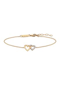 JULIE JULSEN Armband 925/- Sterling Silber vergoldet 2 Herzen Zirkonia