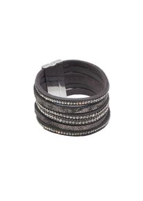Steuer Modeschmuck Armband Metall Lederband dunkelgrau
