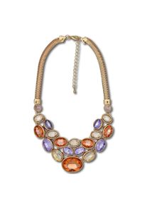 Steuer Modeschmuck Collier mit prachtvollem Strass mehrfarbig