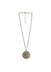 Steuer Modeschmuck Anh&auml;nger mit Kette mit Mandala-Anh&auml;nger goldfarben mittig Glasstein