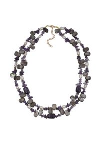 Steuer Modeschmuck Collier Collier 2-reihig Amethyst,Perlen und Muschel