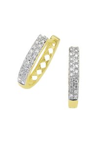 Diamonds by Ellen K. Ohrringe Gold 585 zweifarbig mit 40x Diamant zus. 0,20ct.