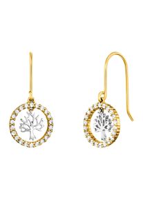 JULIE JULSEN Ohrh&auml;nger 925/- Sterling Silber rhodiniert/vergoldet 44 Zirkonia Baum