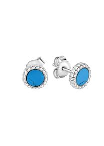 ZEEme Basic Ohrringe Silber 925 rhodiniert mit syn. T&uuml;rkis