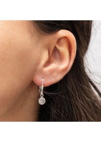 ZEEme Basic Ohrringe Silber 925 rhodiniert mit wei&szlig;en Zirkonia-Steinen 22mm lang