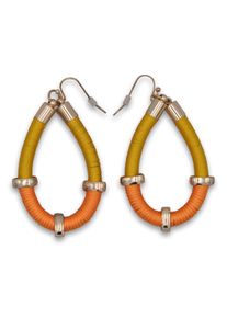 Steuer Modeschmuck Ohrh&auml;nger Metall Textil gelb Orange