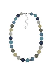 Steuer Modeschmuck Collier Kunststoffkugeln in blau-gr&uuml;n-wei&szlig;-gelb