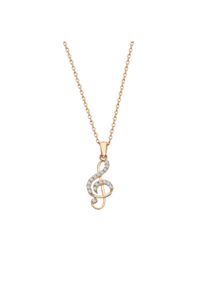 dKeniz Anh&auml;nger mit Kette 925/- Sterling Silber rosevergoldet Gl&auml;nzend 46cm Zirkonia Wei&szlig;