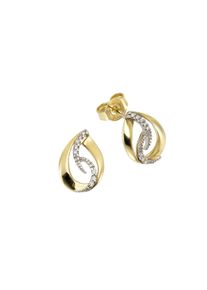 OROLINO Ohrringe Gold 585 zweifarbig mit 16 Brillanten zus. 0,06ct.