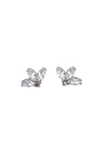 LEIS Ohrstecker 925 Sterling Silber rhodiniert Gl&auml;nzend Zirkonia wei&szlig;