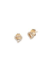 JULIE JULSEN Ohrstecker 925/- Sterling Silber vergoldet Herz mit Zirkonia
