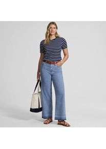 LANDS' END Recover Jeans High Waist mit weitem Bein, Damen,  Blau, by Lands' End