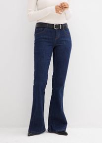 bonprix Flared-Jeans Mid Waist, blau, Gr.54, Flared-Jeans Mid Waist, 79% Baumwolle (organic)