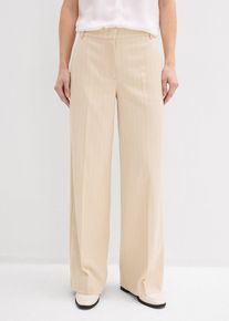 bonprix Marlenehose mit Nadelstreifen, beige, Gr.46, stillvolle Marlenehose mit Streifen