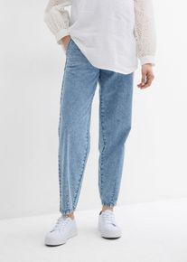 bonprix Kn&ouml;chellange Umstandsjeans aus leichtem Denim Boyfriend Fit, blau, Gr.48, Bequemer Denim-Jogger f&uuml;r die Schwangerschaft, 100% Baumwolle (organic)