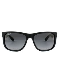Ray-Ban Sonnenbrille Justin 4165 622/T3 Schwarzer Gummi Grau Gradient Polarisiert