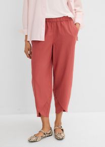 bonprix 3/4-Hose aus leichtem Leinen-Mix, rot, Gr.56, Weit geschnittene Hose mit Leinen und Seitenschlitze die f&uuml;r mehr Weite sorgen, aus Leinen